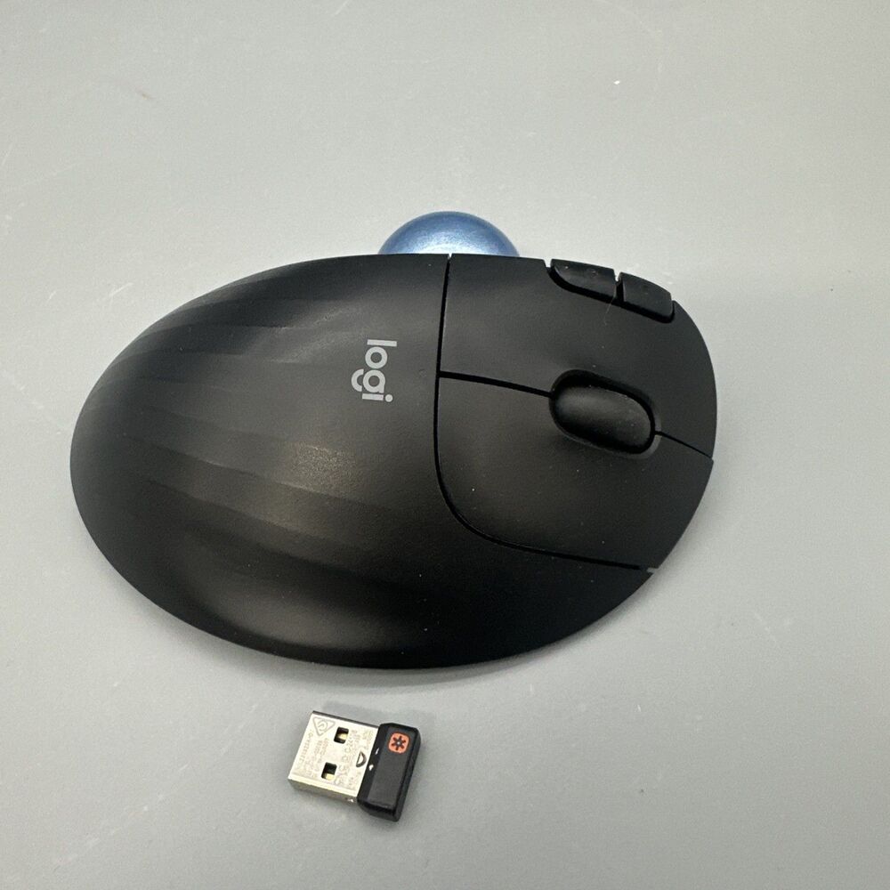 Logitech Logi Ergo M575 Trackball Ergonomic Mouse - Black - USB Dongle Included
